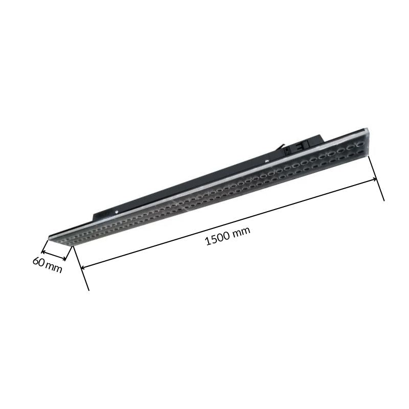 Linéaire LED sur rail monophasé 150cm 35/40/45/50W ajustable noir