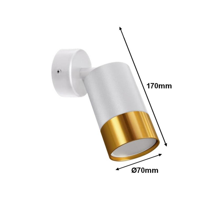 Spot en saillie Orientable Blanc et Or pour Ampoule GU10