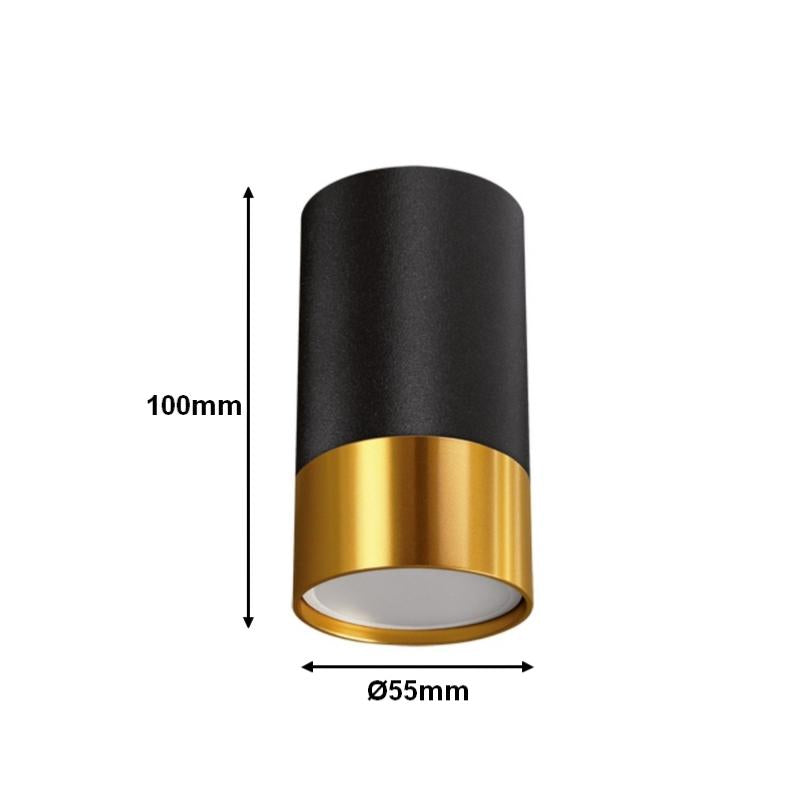 Spot en Saillie Noir et Or pour Ampoule GU10