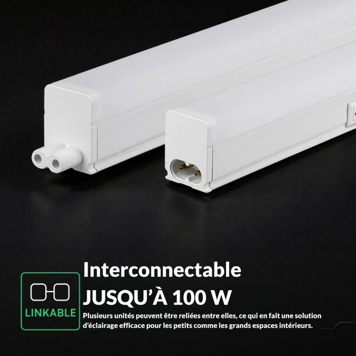 Tube Néon LED T5 120cm 16W 2 Têtes avec Interrupteur - Garantie 6 ans