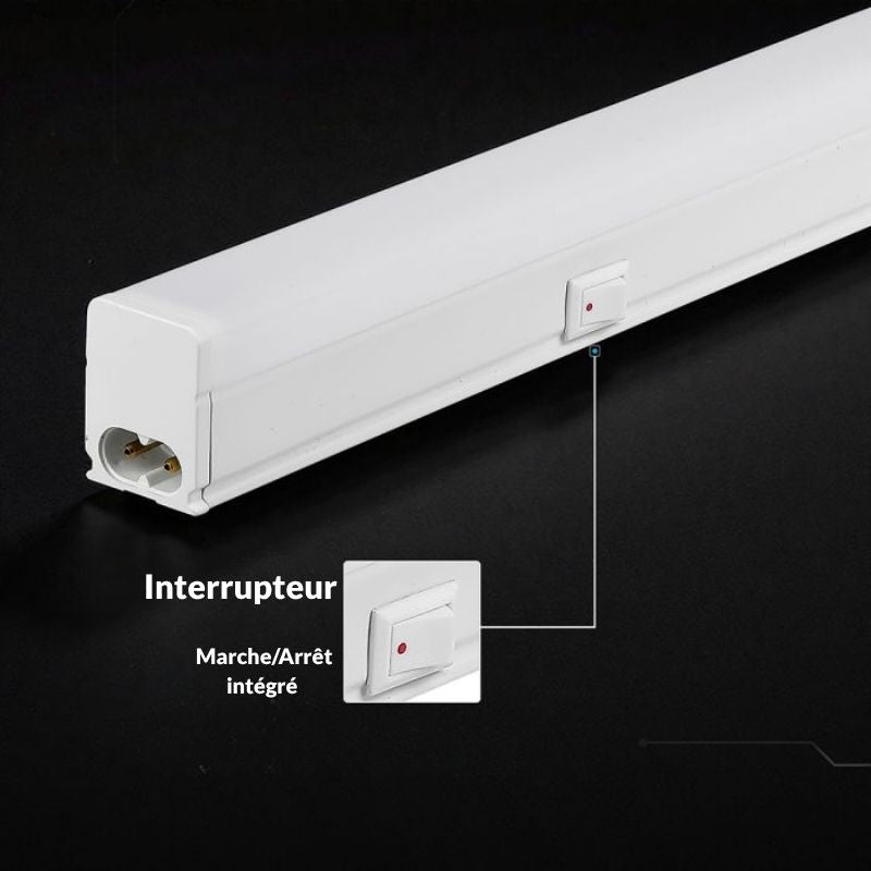 Tube Néon LED T5 120cm 16W 2 Têtes avec Interrupteur - Garantie 6 ans
