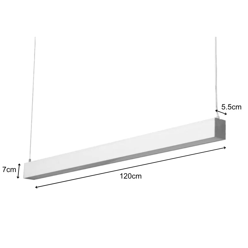 Réglette LED suspendue 35W 5,5 x 7 x 120 cm Argent