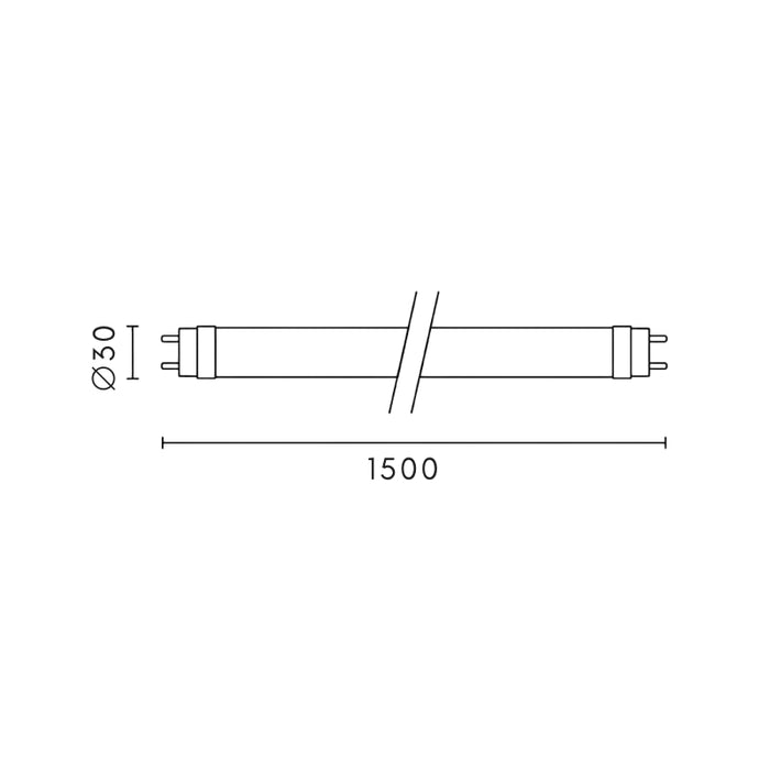 Tube LED T8 G13 150cm 22W - Alimenté 1 Côté