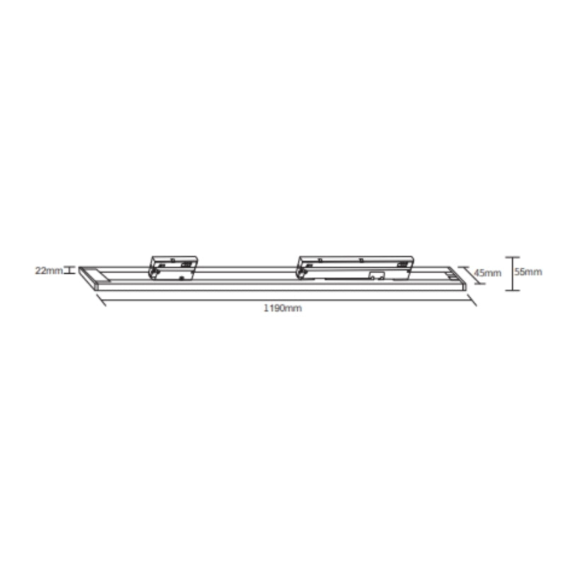 Linéaire sur Rail Monophasé 50W 120cm 120° CCT BLANC - 3000K/4000K/6000K