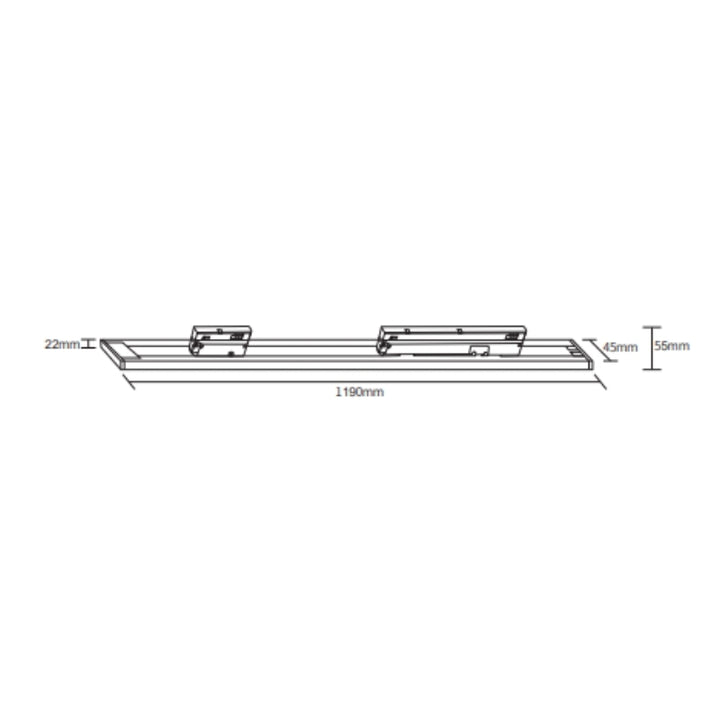 Linéaire sur Rail Monophasé 50W 120cm 120° CCT NOIR - 3000K/4000K/6000K
