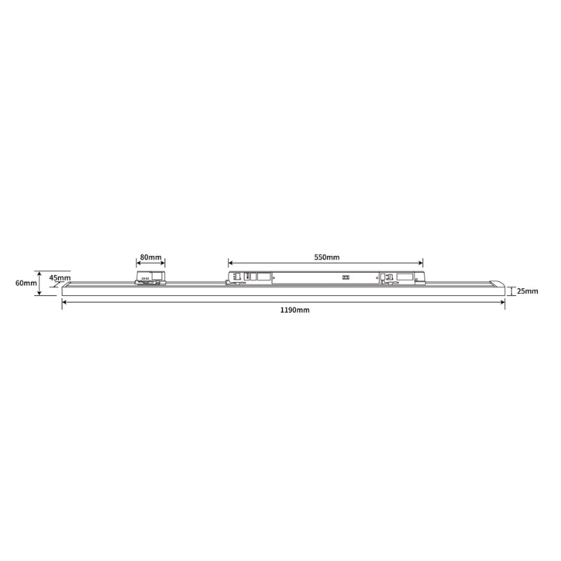 Linéaire sur Rail Triphasé 40-55W Ajustable 120cm 120° CCT Noir - 3000K/4000K/6000K