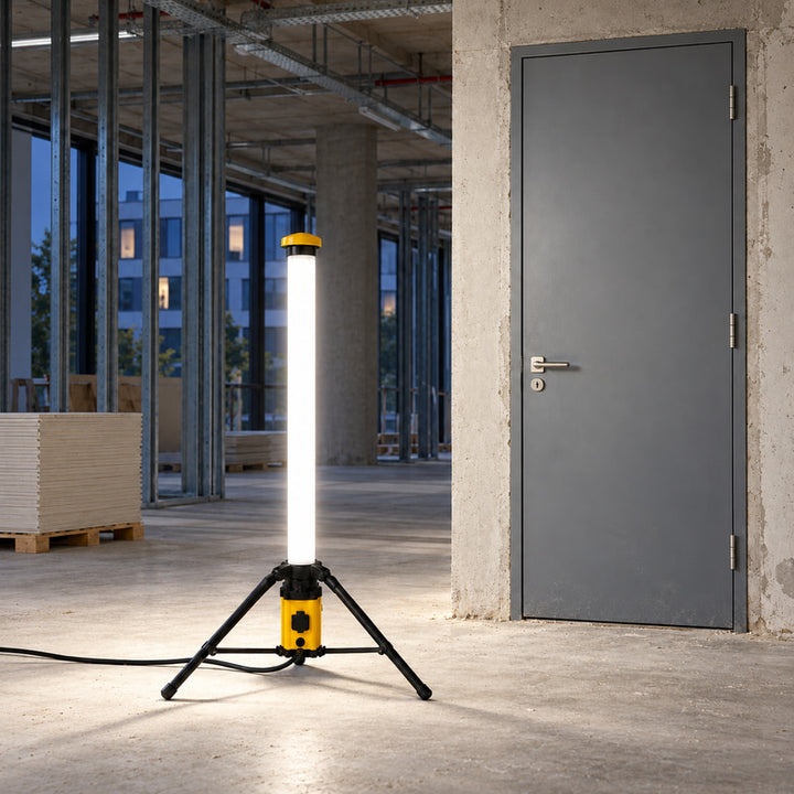 Tour Lumineuse LED 100W 360° IP54 sur Trépied pour Chantier