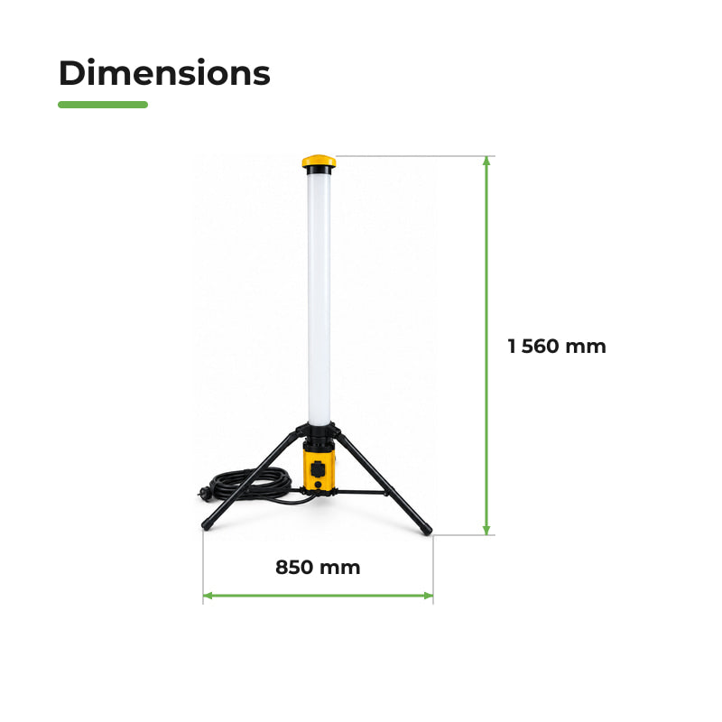 Tour Lumineuse LED 100W 360° IP54 sur Trépied pour Chantier