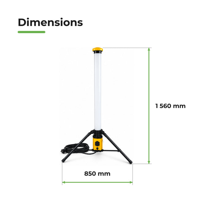 Tour Lumineuse LED 100W 360° IP54 sur Trépied pour Chantier