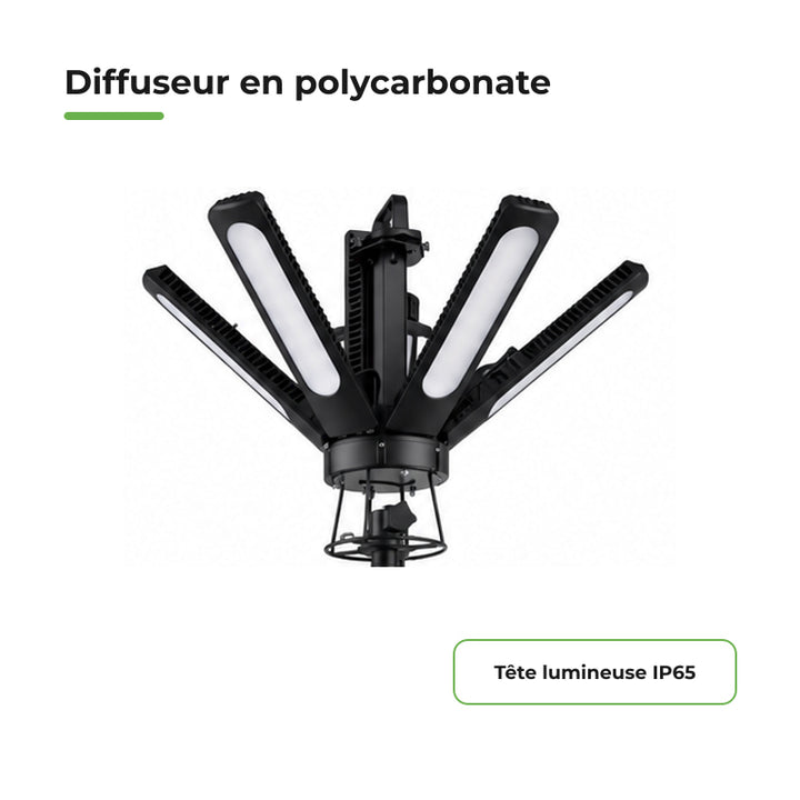 Projecteur LED de Zone 300W 360° 140 lm/W IP65 sur Trépied