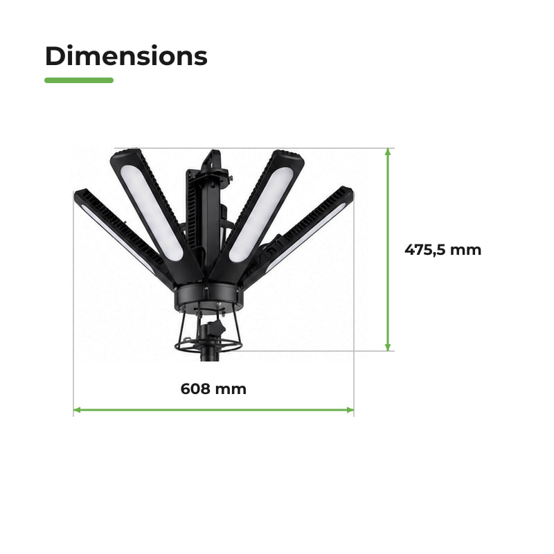 Projecteur LED de Zone 300W 360° 140 lm/W IP65 sur Trépied