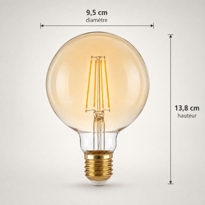 Ampoule LED Connectée 4W CCT 2700-6500k Wifi E27 G95