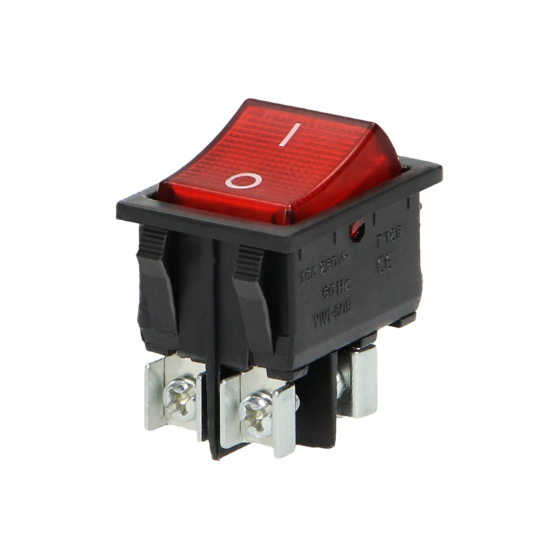 Flacher Einbauschalter 15A 250V Rotes Licht