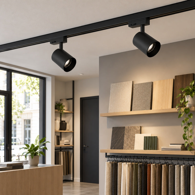 LED Track Spot Black Three-Phase 24W 36° TRIAC Dimmable