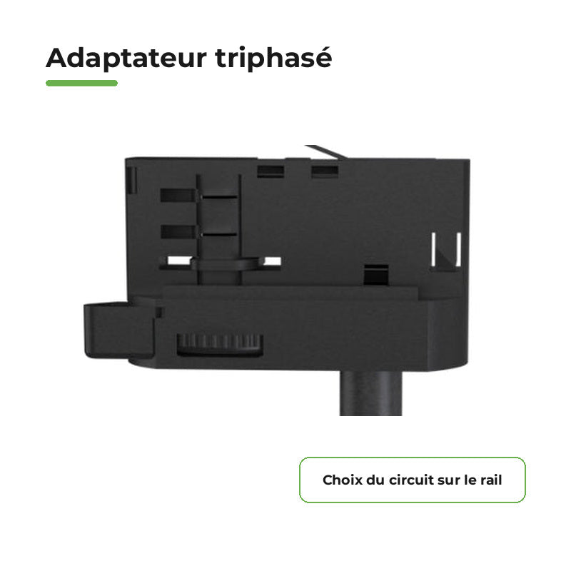 Pack 10 Spot LED sur Rail Triphasé 24W Dimmable TRIAC 36° Noir
