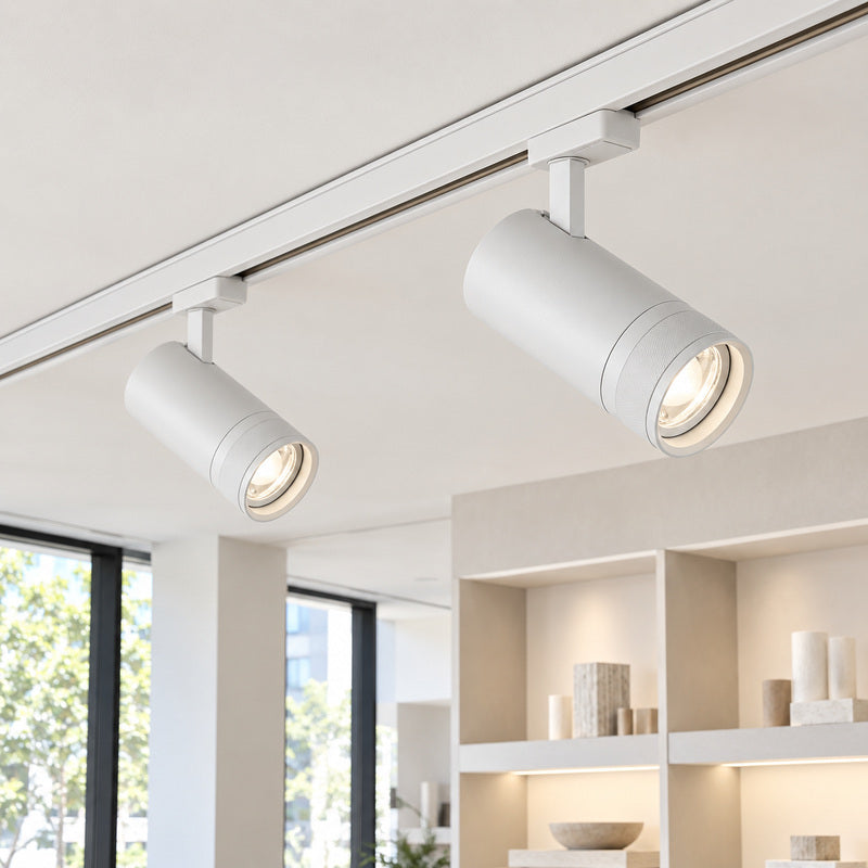 Pack 10 Spot LED sur Rail Angle Ajustable Triphasé 30W 15-60° 3CCT TRIAC Dimmable Blanc