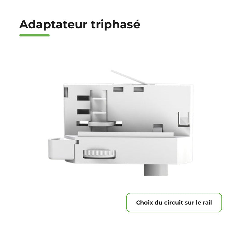 Spot LED sur Rail Blanc Triphasé 24W 36° TRIAC Dimmable
