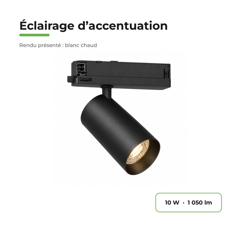 Foco LED en Riel COB Trifásico 10W 36°