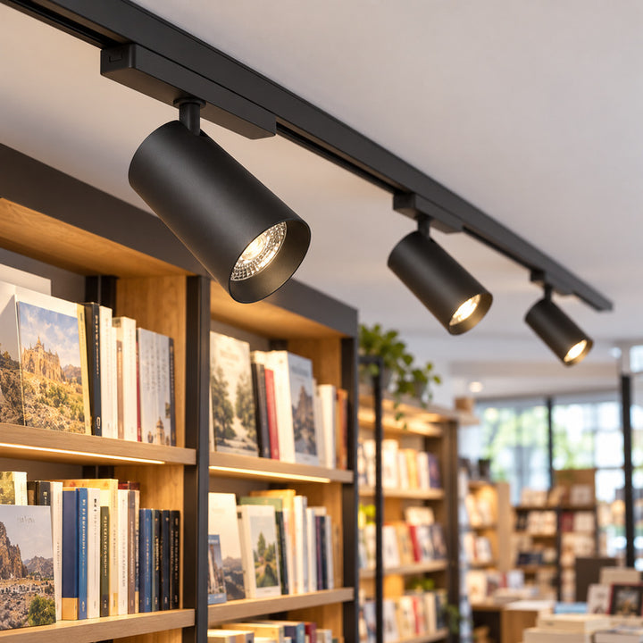 Foco LED en Riel COB Trifásico 20W 36° Negro - Garantía 5 años