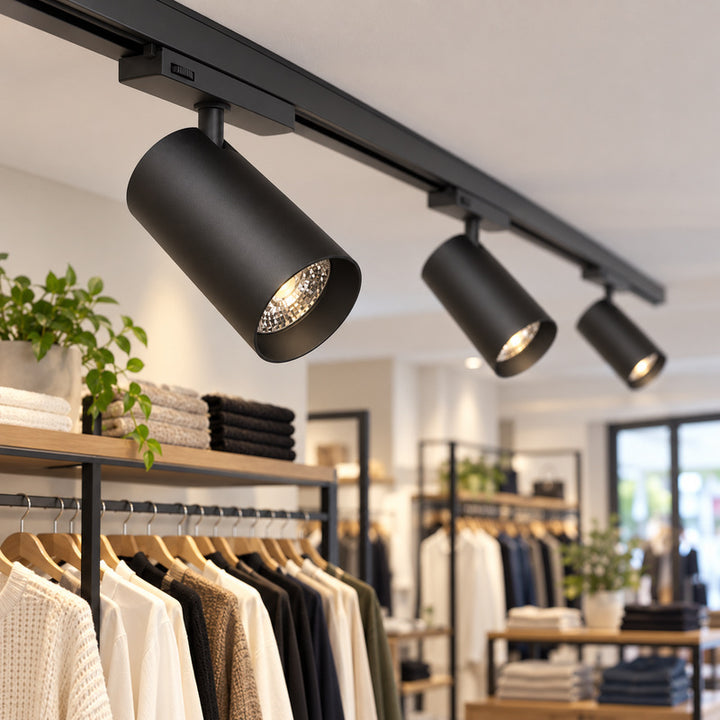 Foco LED en Riel COB Trifásico 30W 36° Negro - Garantía 5 años