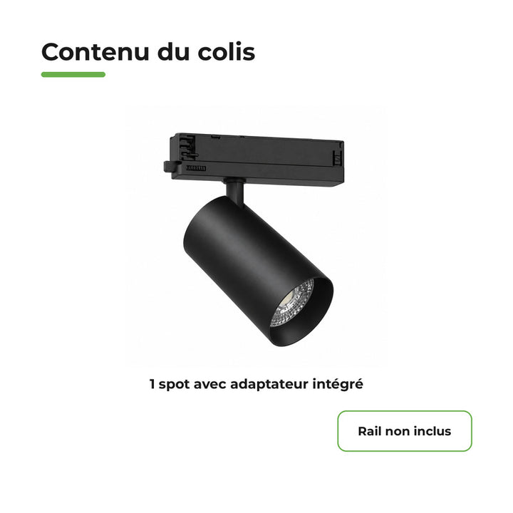 Spot LED sur Rail COB Triphasé 40W 36°