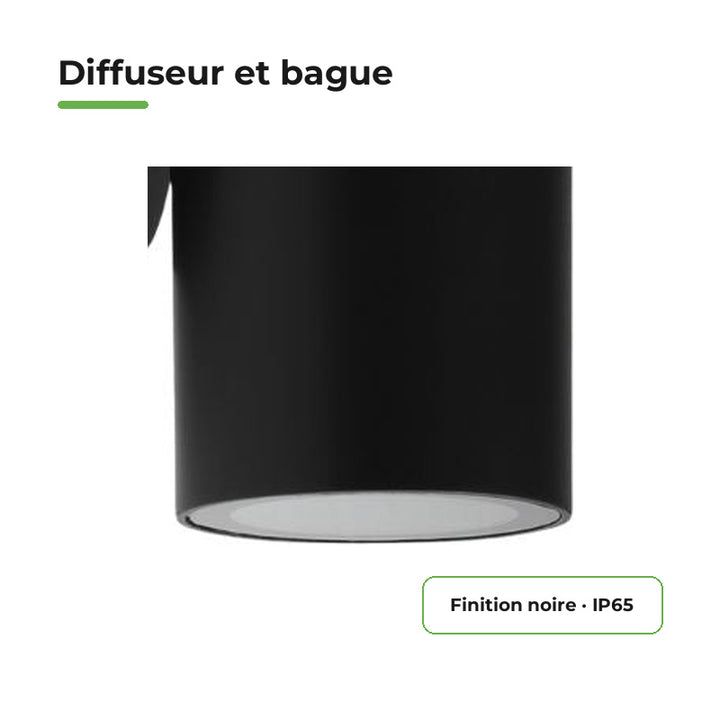 Black Wall Light IP65 for GU10 Bulb