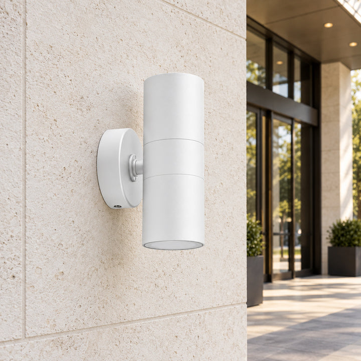 Applique Murale Blanche IP65 Double Faisceau GU10