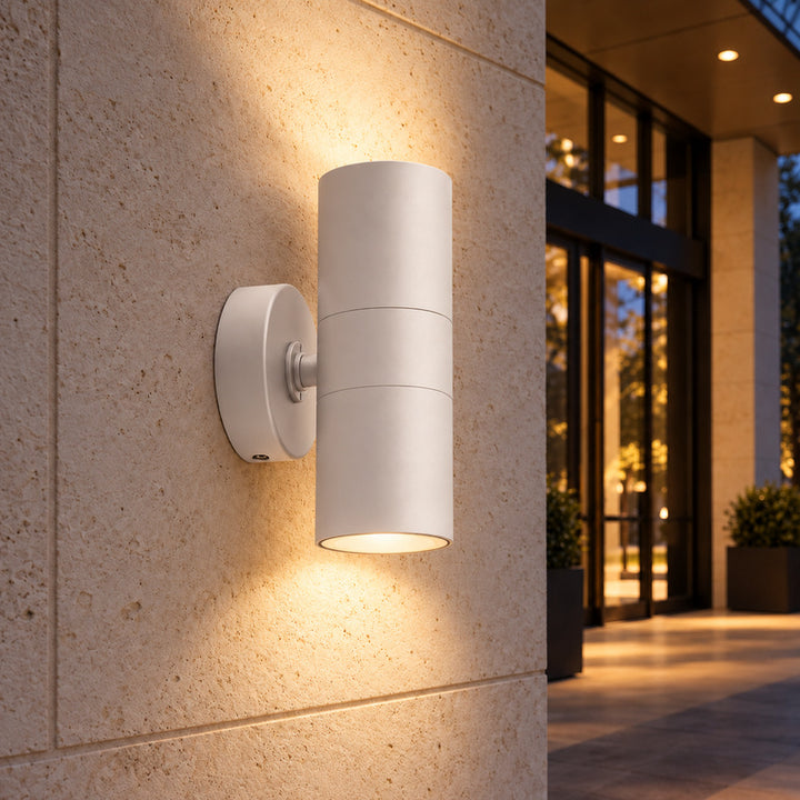 Applique Murale Blanche IP65 Double Faisceau GU10