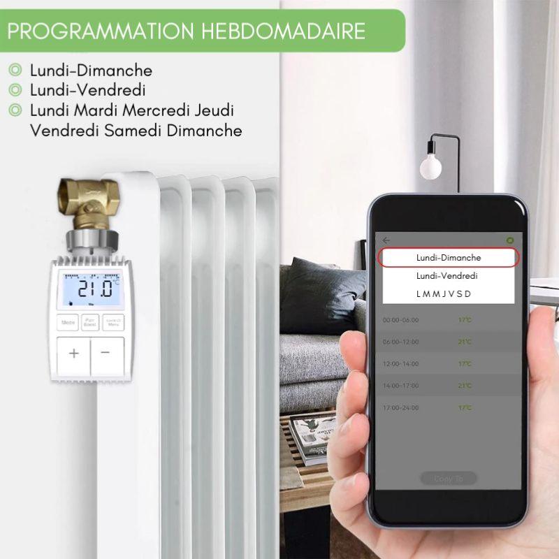 Tête Thermostatique Connectée Universelle avec Ecran LCD (Pack de 4)