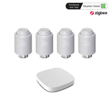 Kit de Têtes Thermostatiques Connectées Universelle + Passerelle ZigBee (Kit 4 têtes + 1 passerelle)