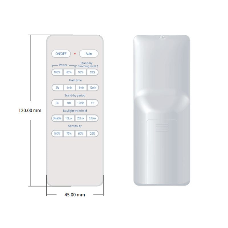 Télécommande pour Cloche LED Industrielle UFO Dimmable 240W avec détecteur de mouvement