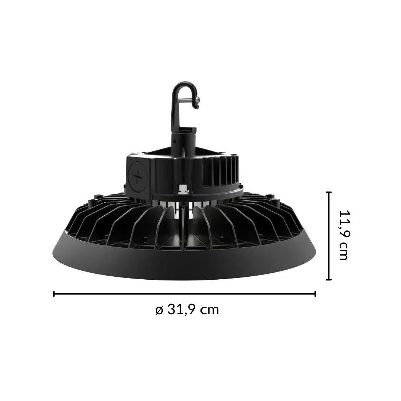 Suspension LED Industrielle UFO Dimmable 150W-200W-250W 187lm/W avec détecteur de mouvement - Garantie 5 ans