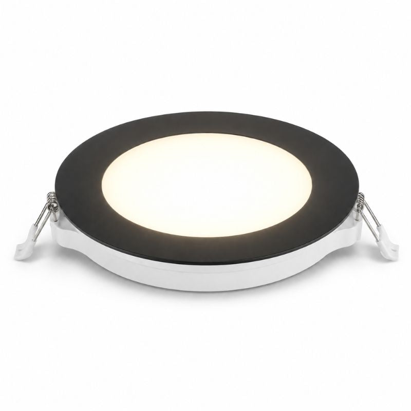Spot LED Extra Plat Rond 12W Noir CCT IP54 Ø145mm - 2800K/4200K/6200K
