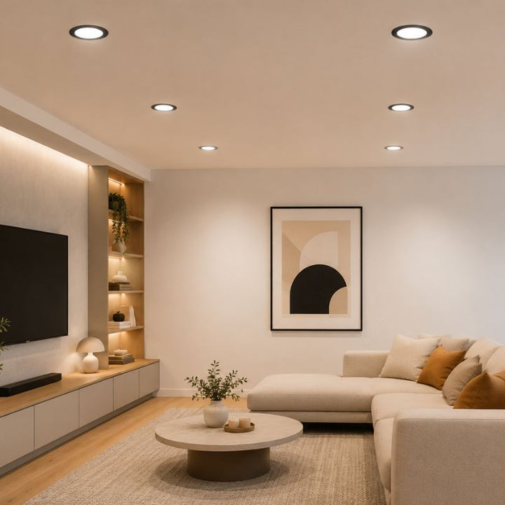 Spot LED Extra Plat Rond 18W Noir CCT IP54 Ø170mm - 2800K/4200K/6200K