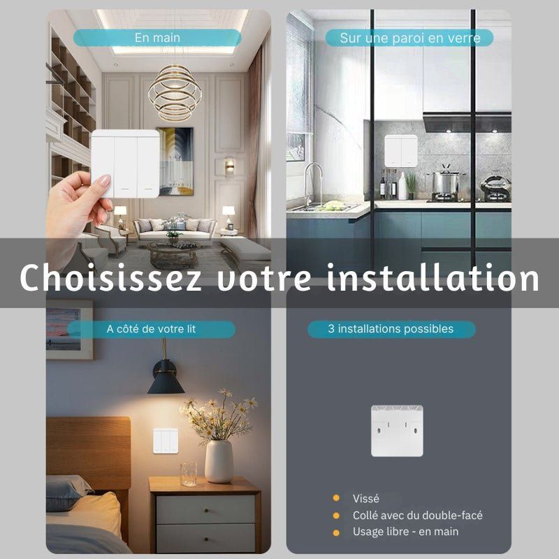 Interrupteur Mural sans Fil Bouton Simple