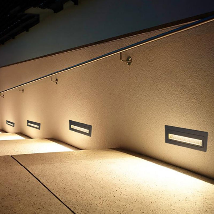 Balise LED en Saillie Rectangle 3W 220V 65° Noir IP65 pour Escaliers