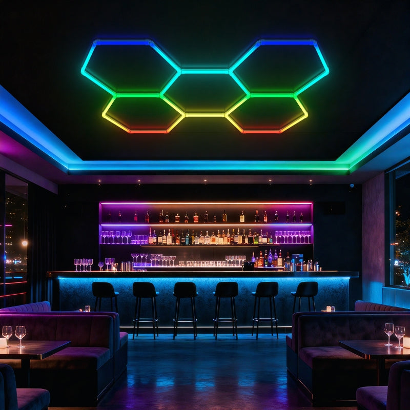 Kit 5 LED Hexagonal RGB 43W 110lm/w