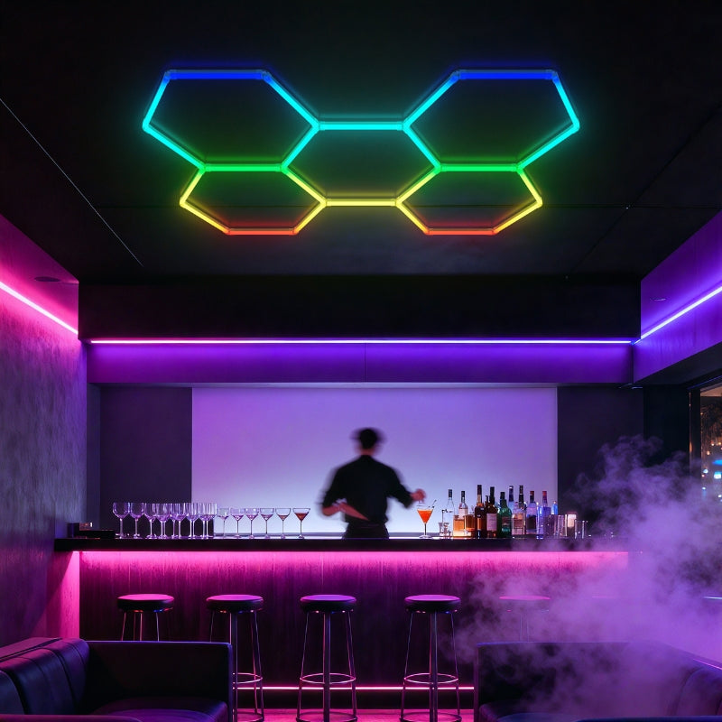 Kit 5 LED Hexagonal RGB 43W 110lm/w