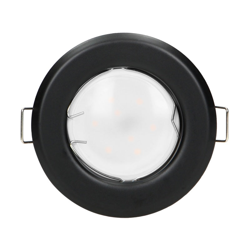 Support Spot GU10/MR16 Encastrable Rond Acier Noir