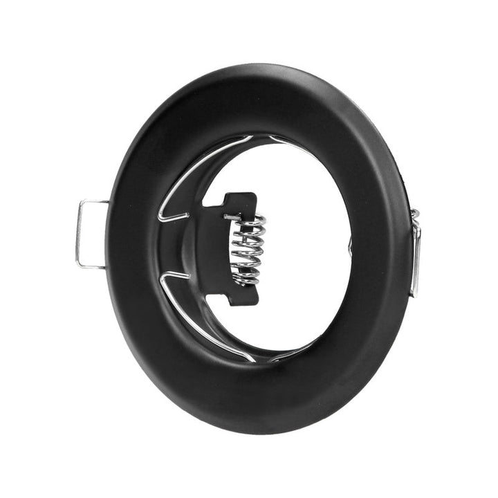 Support Spot GU10/MR16 Encastrable Rond Acier Noir
