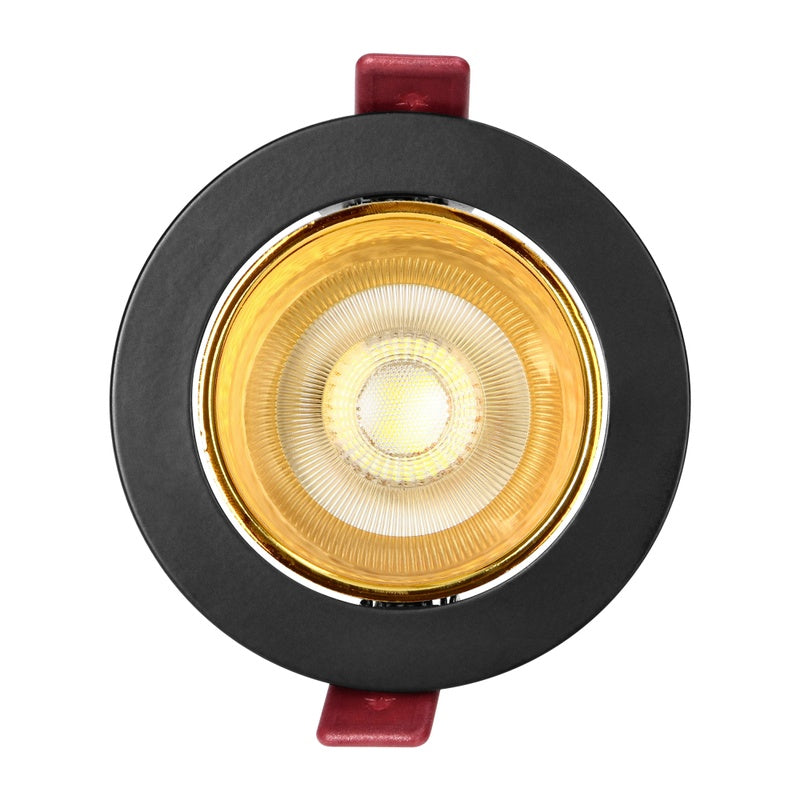 Support Spot GU10/MR16 Encastrable Rond Orientable Aluminium Noir et Or