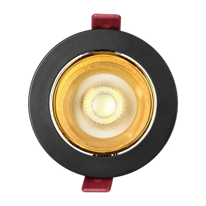 Support Spot GU10/MR16 Encastrable Rond Orientable Aluminium Noir et Or