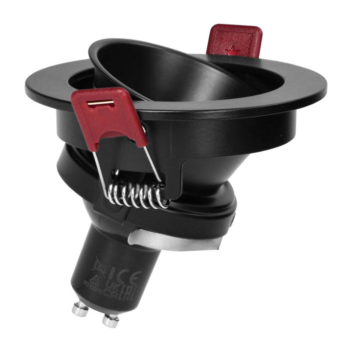 Support Spot GU10/MR16 Encastrable Rond Orientable Aluminium Noir
