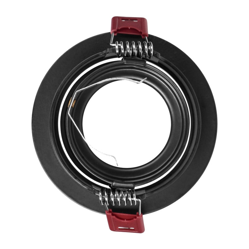 Support Spot GU10/MR16 Encastrable Rond Orientable Aluminium Noir