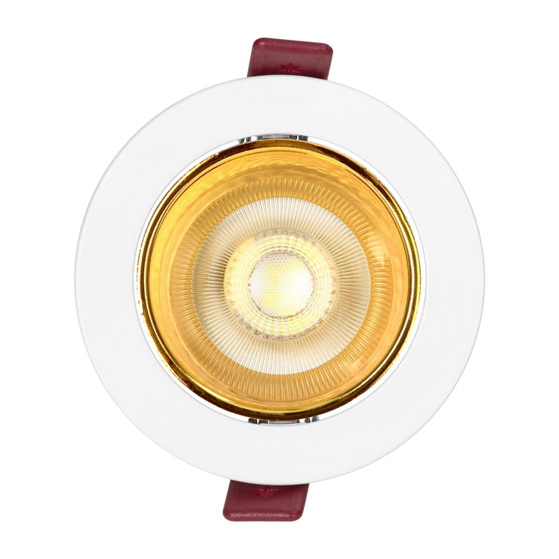 Support Spot GU10/MR16 Encastrable Rond Orientable Aluminium Blanc et Or