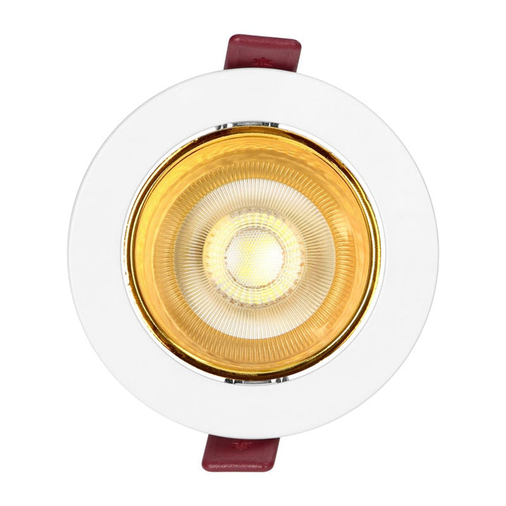 Support Spot GU10/MR16 Encastrable Rond Orientable Aluminium Blanc et Or