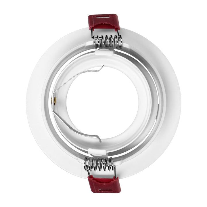 Support Spot GU10/MR16 Encastrable Rond Orientable Aluminium Blanc et Or