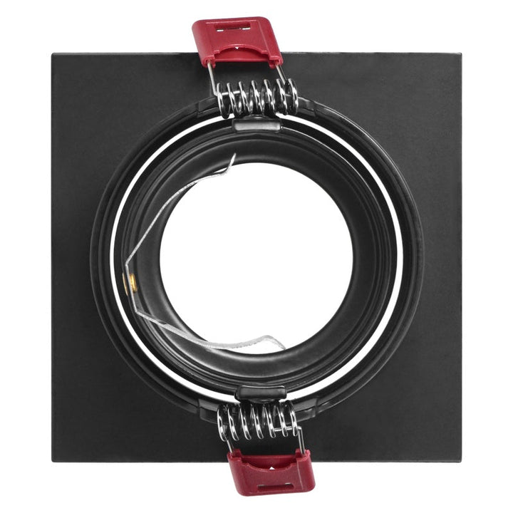 Support Spot GU10/MR16 Encastrable Carré Orientable Aluminium Noir et Or