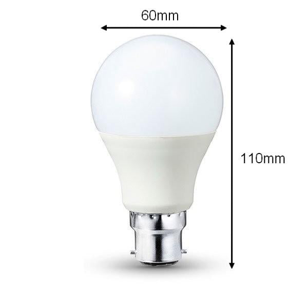 Ampoule B22 LED 9W 220V A60 270° (Pack de 10)