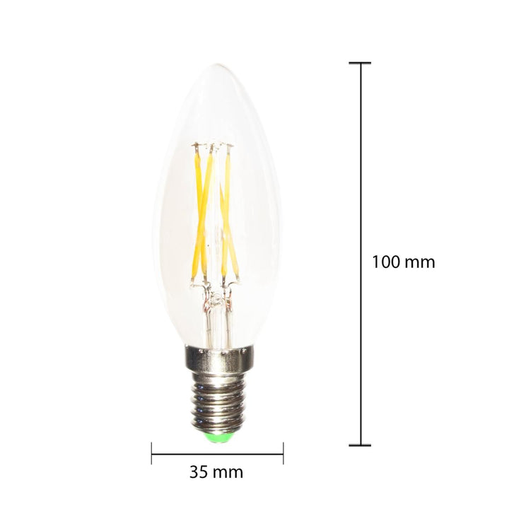 Ampoule E14 LED Filament 6W 220V C35 COB 360° Bougie